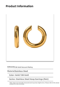 Detail of 18K gold plated stainless steel clip-on earrings with polished round finish
