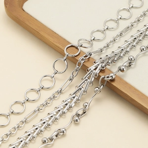 Stainless Steel Handmade Chain DIY Jewelry Making Necklace Bracelet Link Craft Geometric Hip Hop Style Accessory