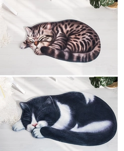 Detaillierte Textur rutschfester Katzenmatten mit Tabby- und Kuhkatzenmustern
