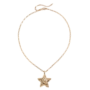 Élégant collier pendentif étoile de mer doré avec cristaux et chaîne à maillons métal