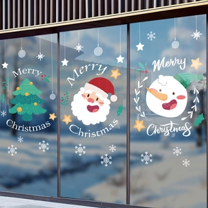 Christmas window stickers with Santa, Snowman and Tree for festive glass decoration