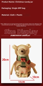 Detailed view of Christmas candy jar featuring a white bear with a red and green scarf