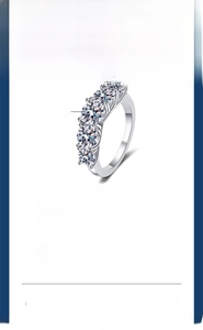 Detailed spec sheet of s925 silver 3.6ct moissanite row ring with D color stones