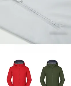 Detail of high-density windproof softshell jacket featuring hidden zipper pockets