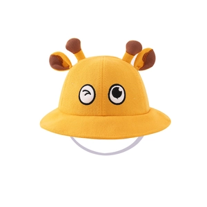 Chapeau de soleil jaune pour enfants avec bois de cerf et mentonnière ajustable