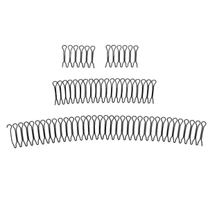 Black metal comb clips for hair styling and fixing stray hairs on clean white background