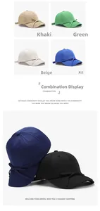 Detail view of quick-dry baseball caps with bow accents in multiple colors
