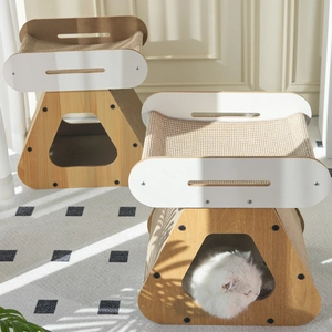 Casa Tiragraffi Per Gatti Multifunzionale In Legno Chiusa Multi Livello Condo Mobili Moderni Rifugio Per Animali