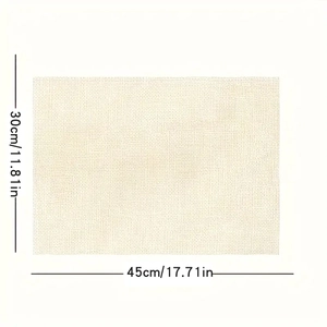 Size chart of gingerbread man linen placemat showing dimensions 45x30cm for table decor