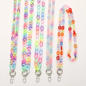 Colorful Acrylic Crossbody Phone Chain Long Bag Strap Plastic Candy Macaron Color Fashion Accessories For Women