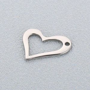 Hollow Heart Pendant Stainless Steel DIY Jewelry Making Finding Handmade Craft Simple Minimalist Style