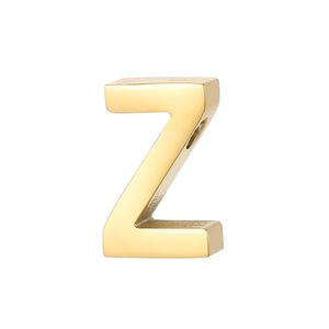 Polished golden stainless steel letter Z pendant charm for necklaces and jewelry making