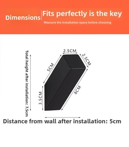 Detailed size chart for 304 stainless steel robe hook showing 7.5cm height dimensions