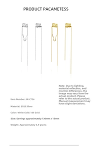 Detail of 925 sterling silver tassel chain earrings in silver and 18k gold finishes