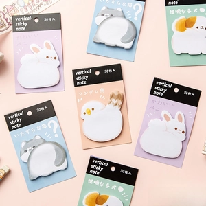 Cute animal shaped sticky notes featuring cartoon cat, rabbit and bird designs 30 sheets