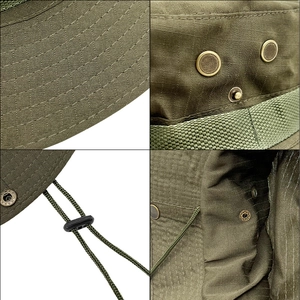 Cappello tattico verde oliva in tessuto ripstop con cordino regolabile per la pesca