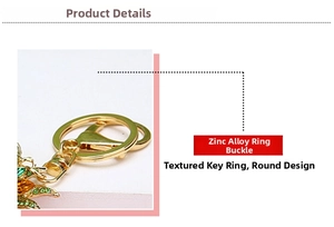 Macro detail of zinc alloy ring and colorful crystal inlay on fox keychain charm