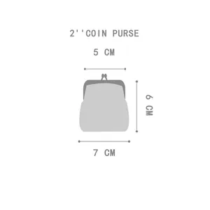 Mini Christmas coin purse dimensions detail showing 7cm width and 6cm height measurements