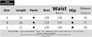 Detailed size guide table for long sleeve striped t-shirt with measurements in centimeters