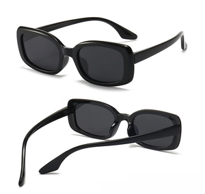 Detail shot of black rectangular polarized sunglasses for kids with soft silicone legs