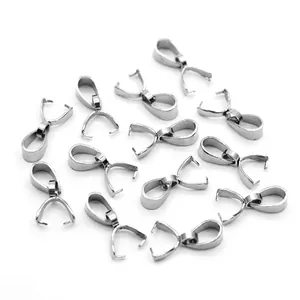 Polished stainless steel pendant clasp connectors for DIY jewelry making accessories