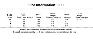 Size chart for sequin fringe mini dress showing bust, shoulder, and length in cm