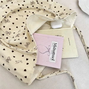 Top view of spacious corduroy tote bag showing interior capacity and soft texture