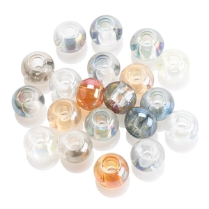 Polished 8x10mm large hole crystal glass beads in assorted iridescent colors for DIY jewelry