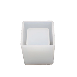 Translucent square silicone mold for DIY crystal epoxy resin and plaster desk ornaments