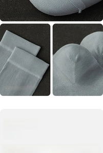 Detail of seamless toe and elastic cuff on men's silk blend breathable business socks