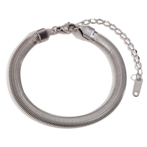 Bracelet chaîne serpent minimaliste 6mm en acier inoxydable avec fermoir mousqueton