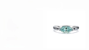 Detail view of 925 silver ring featuring a 1ct marquise cut moissanite stone