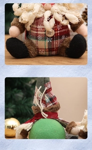 Detail showing high-quality stitching and sturdy hanging rope of burlap Christmas ornaments