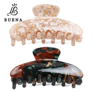 Cellulose Acetate Hair Claw Clip Large Shark Clip Non Slip Tortoise Shell Marble Pattern Hair Styling Accessory For Women