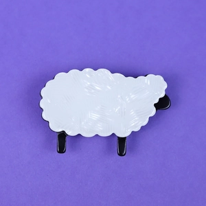 Cartoon Sheep Acrylic Brooch Handmade Cute Animal Pin For Clothes Bag Decoration Accessories Women Kids Jewelry