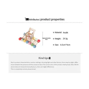 Detailed size view of the acrylic colorful hair claw clip showing 8.5cm by 4cm dimensions