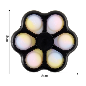 Fidget spinner a forma di fiore con bolle numerate colorate, misura 8x8 cm