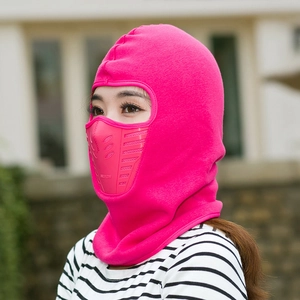 Rose pink winter balaclava mask for men with breathing valve and thermal fleece lining