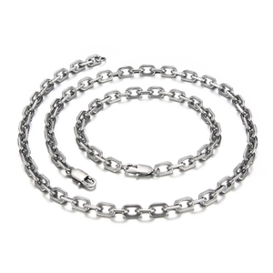 Minimalist stainless steel Rolo chain necklaces with lobster clasps on white background