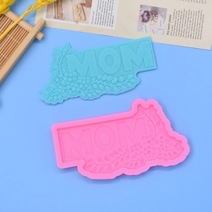 Floral MOM letters silicone mold for Mother's Day cakes and handmade soap DIY