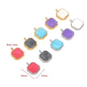 Colorful octagonal stainless steel pendants in various colors for DIY jewelry making