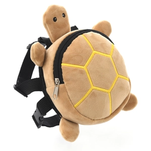 Creative turtle plush pet backpack for small dogs with adjustable straps and zipper