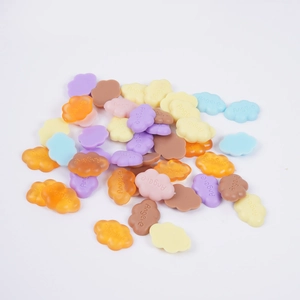 Colorful 2cm mini cloud-shaped charms with Angele engraving for DIY slime and crafts