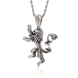 Mens Stainless Steel Pendant Retro Lion Head Anubis Sphinx Pyramid Design Punk Hip Hop Jewelry