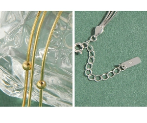 Makroansicht des S925 Sterlingsilber Verschlusses und der mehrlagigen Schlangenkette