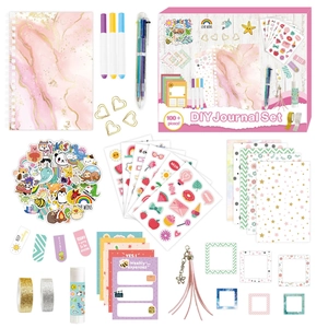 Papelería De Diario DIY Scrapbook Cuaderno Pegatinas Bolígrafos Cinta Adhesiva Pegamento En Barra Clips Corazón Regalo Niñas Niños