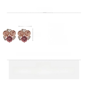 Detailed product dimensions and alloy material specs for pink gradient flower earrings