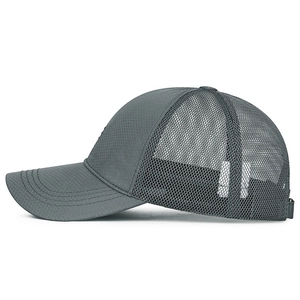 Dark grey quick-dry breathable baseball cap with honeycomb mesh for outdoor sports sun protection