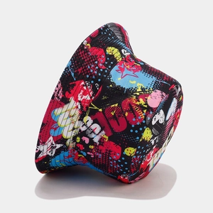 Reversible bucket hat with colorful street graffiti prints and premium canvas texture