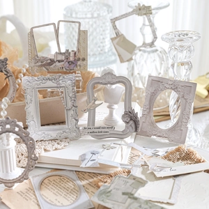 Set di adesivi vintage con cornici intagliate, motivi di angeli e fiori per scrapbooking